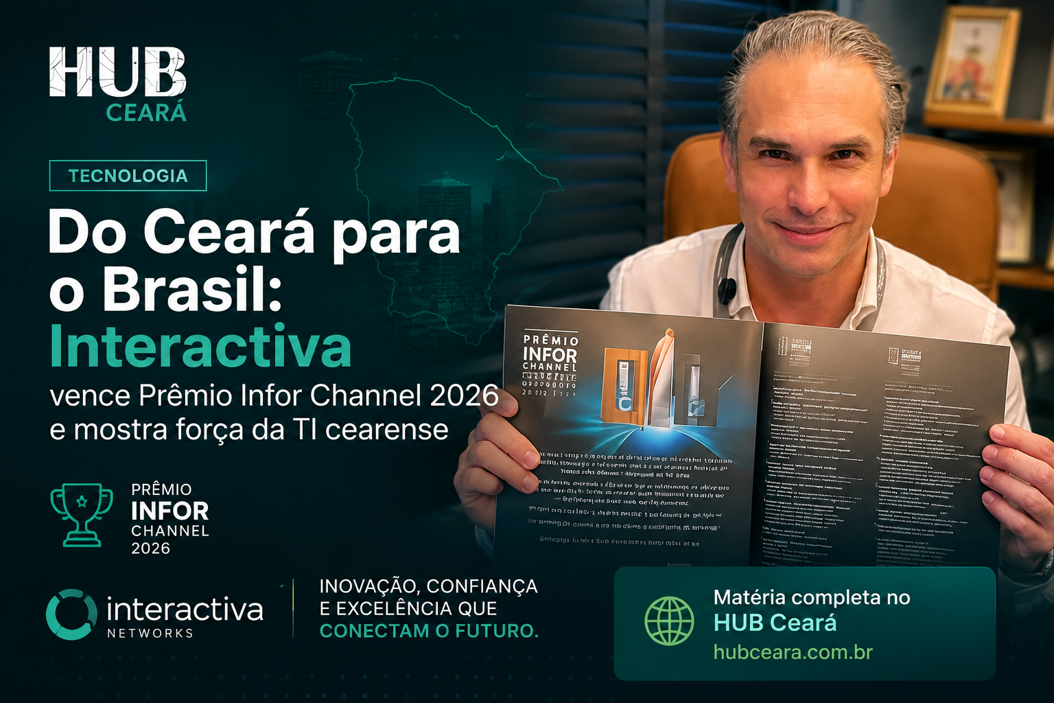 HUB Ceará destaca a Interactiva como referência em TI após conquista nacional no Prêmio Infor Channel 2026